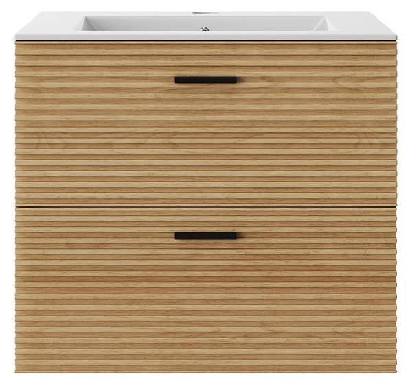 Einzelwaschtisch SARONE Beige - Holz teilmassiv - 60 x 55 x 46 cm