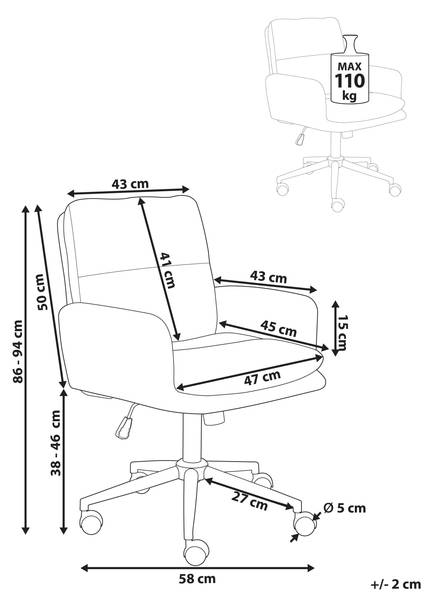 Bureaustoel CONSTANTIA zwart - groen