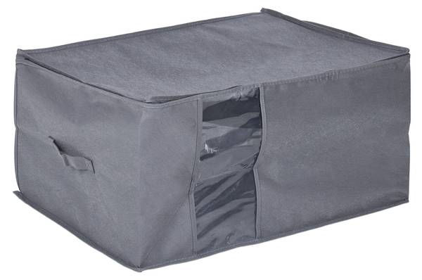 Aufbewahrungstasche aus Stoff Grau - Kunststoff - Textil - 60 x 30 x 45 cm