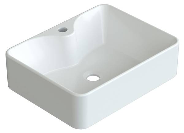 Waschbecken für Badezimmer und Gäste-WC Weiß - Keramik - 49 x 14 x 38 cm
