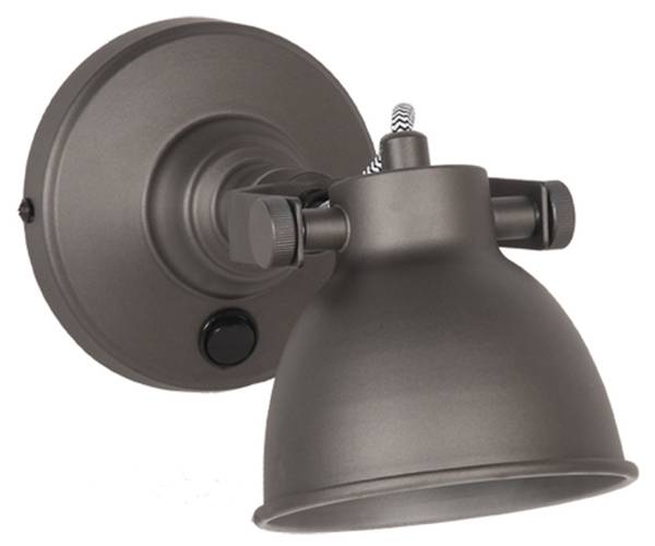 Wandlampe BOW Grau - Metall - 11 x 14 x 22 cm