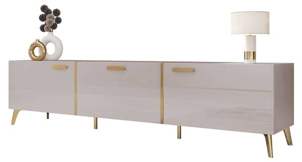 TV-Lowboard Picru Beige - Holzwerkstoff - 204 x 47 x 38 cm