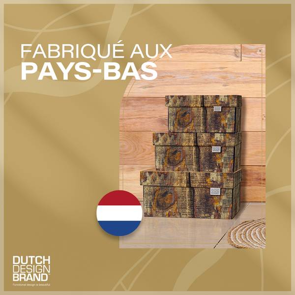 Speicherbox Tree Trunk 2er Set Braun - Papier - 25 x 17 x 34 cm