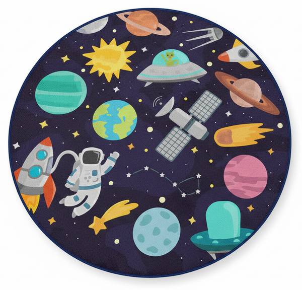 Kinderteppich Astronaut 450 1 120 x 120 cm