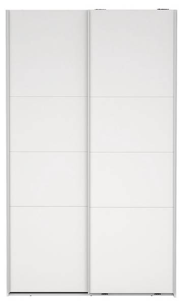 Schiebetürenschrank Catania (2-türig) Weiß - Holz teilmassiv - 119 x 201 x 67 cm