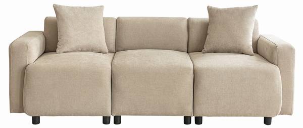 3-Sitzer-Sofa Shidads Beige - Textil - 67 x 71 x 211 cm