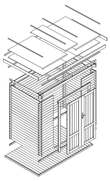 Gartenhaus M311F1+G Beige - Fichte - 188 x 206 x 118 cm