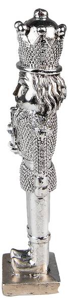 Kerstdecoratie Notenkraker Xmas&Boston zilver - kunststof - 4 x 19 x 5 cm