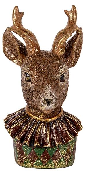 Decoratie Beeld Hert Xmas&Incoln bruin - kunststof - 11 x 22 x 13 cm