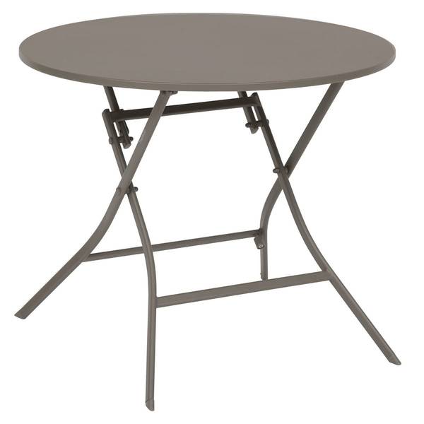 Table de jardin GREENSBORO Marron - Métal - 85 x 71 x 85 cm