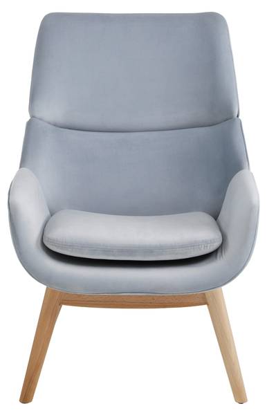 Ohrensessel FELIA Grau - Samt - 71 x 93 x 79 cm