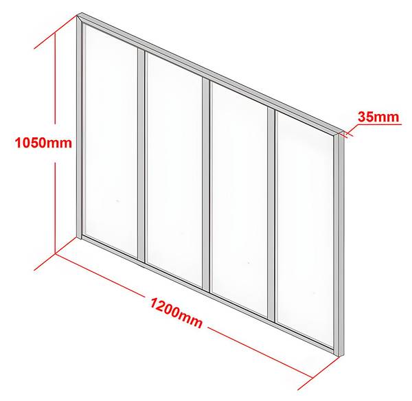 Glaswand BAYVIEW Weiß - Tiefe: 120 cm
