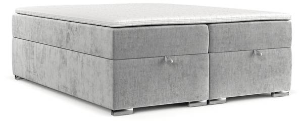Premium Boxspringbett Reto Hellgrau - Liegefläche Breite: 160 cm