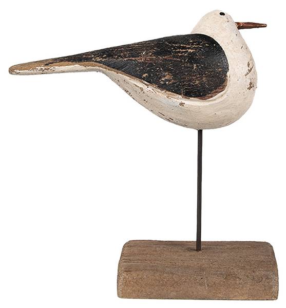 Decoratie Beeld Vogel Deco&Westley wit - plaatmateriaal op houtbasis - 5 x 13 x 12 cm