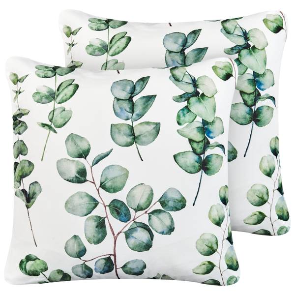 Dekokissen BOSQUE 2-tlg Grün - Weiß - Textil - 45 x 12 x 45 cm