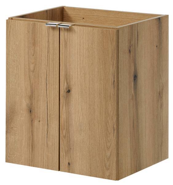 Waschtischunterschrank Skelbolu Schwarz - Eiche - Breite: 101 cm
