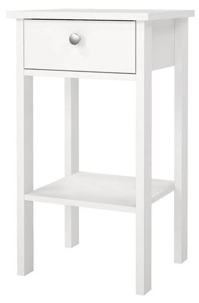 Nachttisch Madrid Weiß - Holzwerkstoff - 40 x 71 x 35 cm