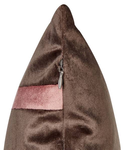 Coussin décoratif CRODYLINE Marron - Rose foncé - Textile - 35 x 15 x 60 cm