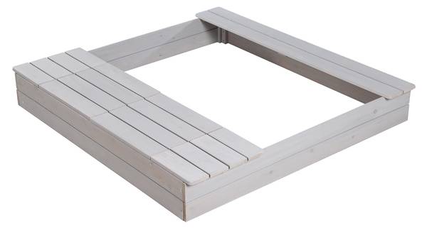Sandkasten Deluxe Tanne, lasiert / Kunststoff - Grau