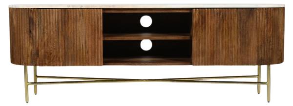 Meuble Tv Céline Marron - Bois massif - 160 x 61 x 150 cm