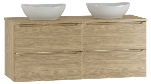 Doppelwaschtisch Viggo Braun - Holzwerkstoff - 121 x 53 x 47 cm