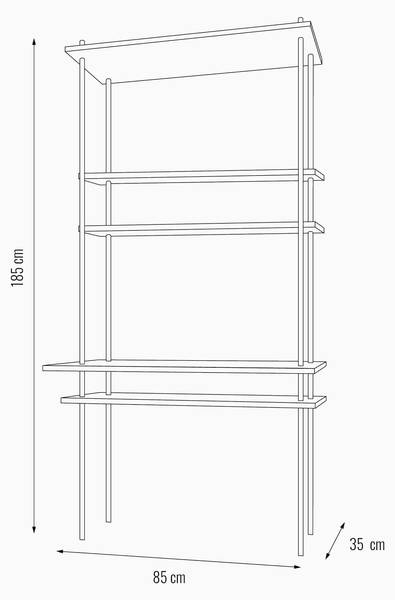 Schreibtisch  64578 Braun - Metall - 85 x 185 x 53 cm