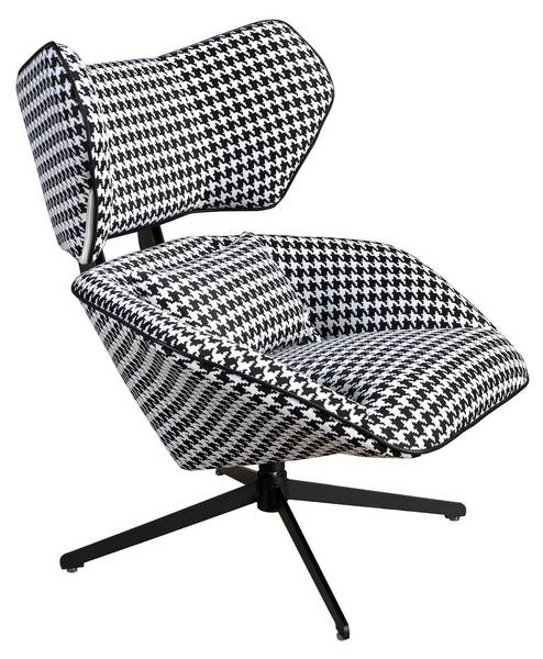 Fauteuil 5142 Noir - Blanc - Tissé à plat - Polyester - Tissu - 85 x 98 x 95 cm