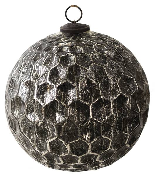 Weihnachtskugel XL Winter 36440 Schwarz - Glas - 20 x 20 x 20 cm
