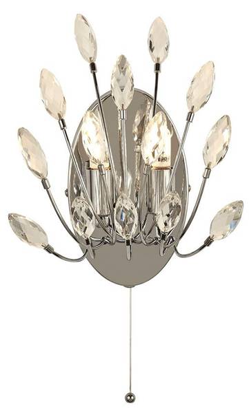 Applique murale Peacock Gris - Verre - 14 x 24 x 13 cm