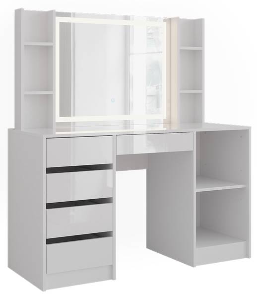 Schminktisch Sherry 57633 3er Set Weiß - Holzwerkstoff - 129 x 141 x 51 cm