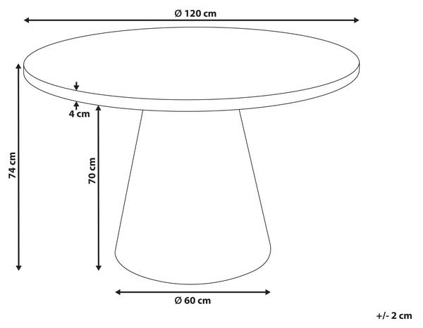 Esszimmertisch MERE Weiß - Bambus - 120 x 74 x 120 cm