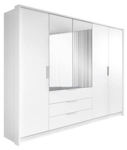 Kleiderschrank Togo Weiß - Holzwerkstoff - 255 x 217 x 65 cm