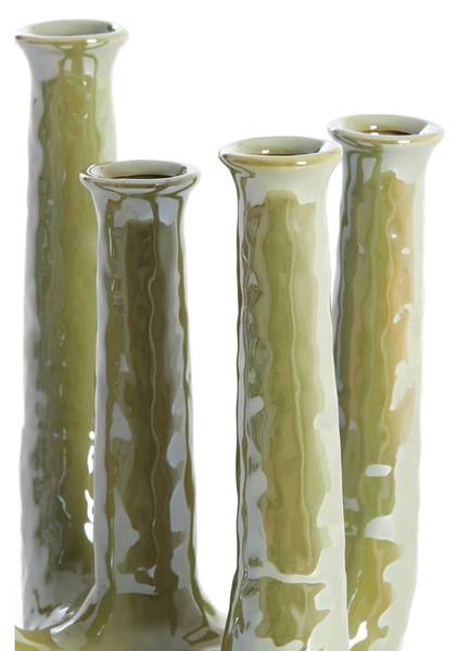 Vase Leonjo Grün - Steingut - 14 x 25 x 20 cm