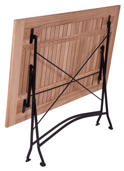 Klappbarer Gartentisch Toscana Braun - Akazie - Stahl - 70 x 75 x 120 cm