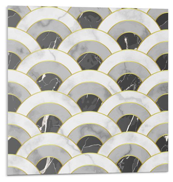Fliesen Wellenförmige Bögen 4er Set 50 x 50 cm