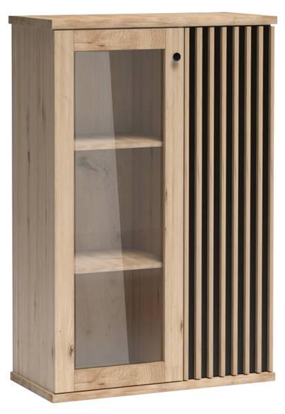 Vitrine Cali Schwarz - Braun - Holzwerkstoff - 86 x 132 x 41 cm