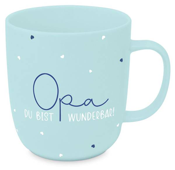 Kaffeebecher OPA Blau - Weiß - Keramik - 9 x 10 x 1 cm