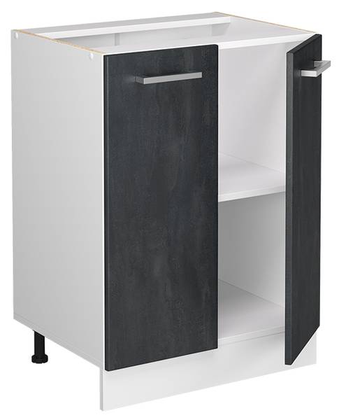 Küchenschrank R-Line 47503 Grau - Weiß - Chrom - 60 x 82 x 46 cm