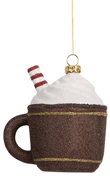 Kersthanger CH66096 bruin - kunststof - 7 x 10 x 9 cm