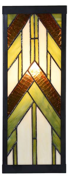 Wandleuchte Tiffany Tyler Beige - Glas - 16 x 40 x 14 cm