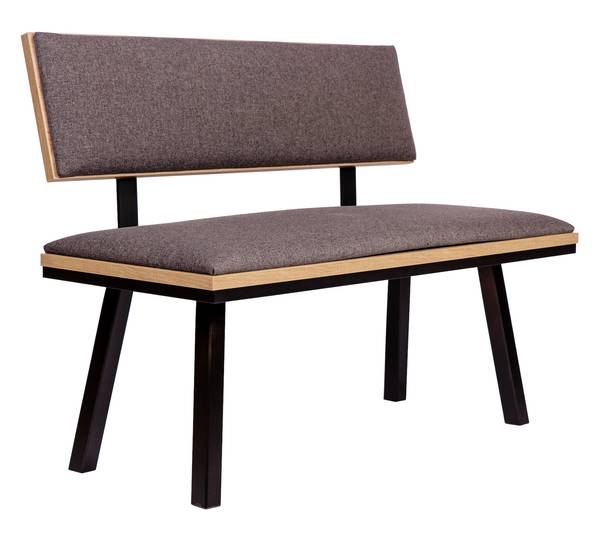 Sitzbank mit Lehne 'Die Elegante' Grau - Eiche Dekor