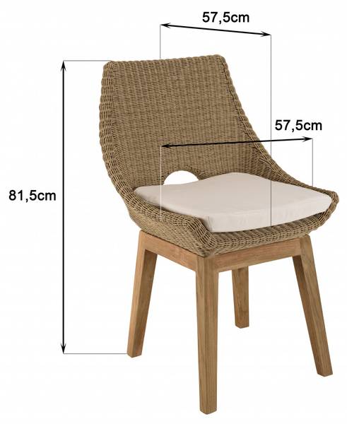 Gartenstuhl KALLY 2er Set Braun - Massivholz - 62 x 88 x 55 cm