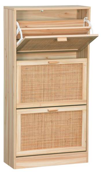 Schuhregal Camargue Beige - Holz teilmassiv - 24 x 118 x 60 cm