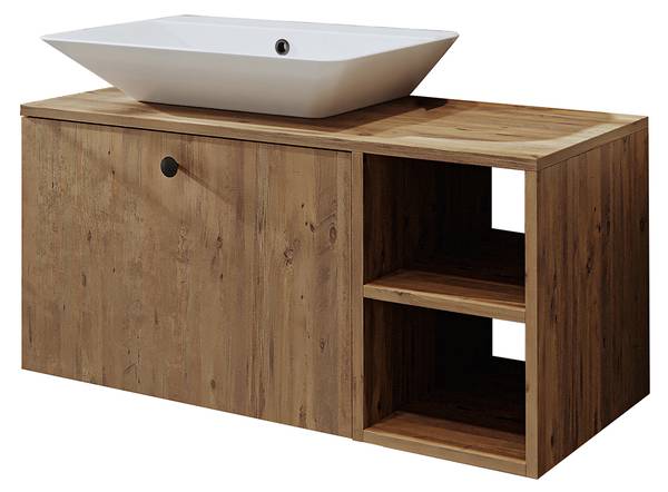 Badmöbel Set LOTUS-II-95 2-teilig Braun - Holzwerkstoff
