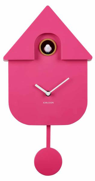 Wanduhr Modern Cuckoo Pink - 22 x 9 cm