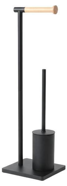 WC-Bürste Toilettenpapierhalter ISME Schwarz - Bambus - 16 x 66 x 20 cm