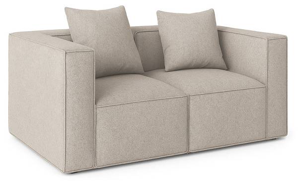 Sofa Box Grau - Holz teilmassiv - 184 x 65 x 92 cm