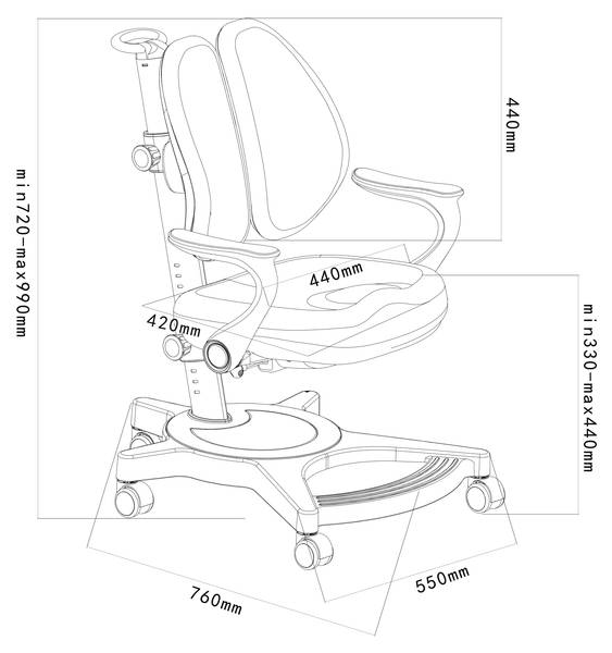 Kinderschreibtischstuhl Partille Pink