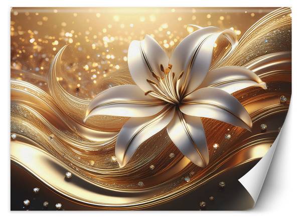 Papier peint, Fleur Glamour Or 150 x 105 cm