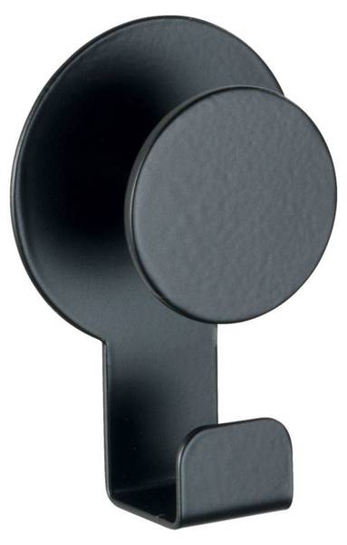 Badezimmerbügel BLANDAS schwarz matt Schwarz - Metall - 5 x 8 x 3 cm